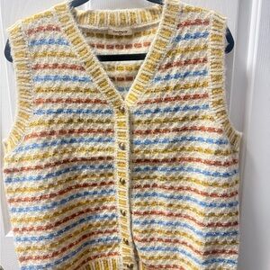 Sweater Vest & skirt Set - Multicolor Striped